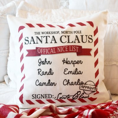 Santa's Official Nice List, Christmas Gift, Christmas Pillow