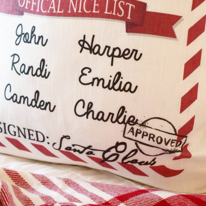 Santa's Official Nice List, Christmas Gift, Christmas Pillow