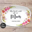 Pink Floral Personalized Platters for Mom & Grandma | My Greatest Blessings