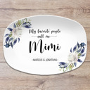 Blue Floral Personalized Platters for Mom & Grandma | My Greatest Blessings