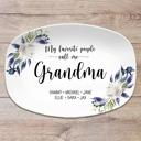Blue Floral Personalized Platters for Mom & Grandma | My Greatest Blessings