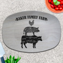  BBQ Grilling Serving Platter | Butcher Cuts - Cow Pig Chicken | Made in the USA