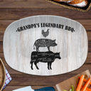  BBQ Grilling Serving Platter | Butcher Cuts - Cow Pig Chicken | Made in the USA