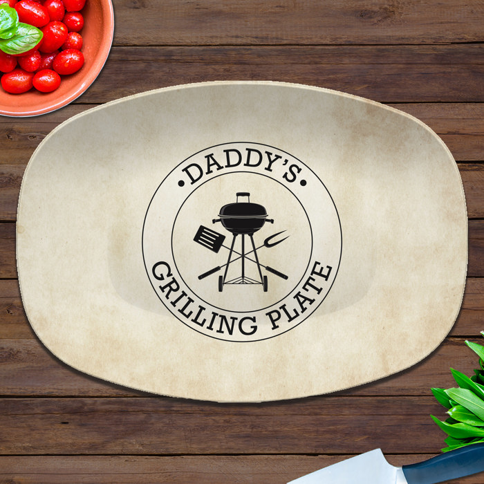 Personalized Platter | BBQ Grilling Circle | Gift for Dads | Made in the USA