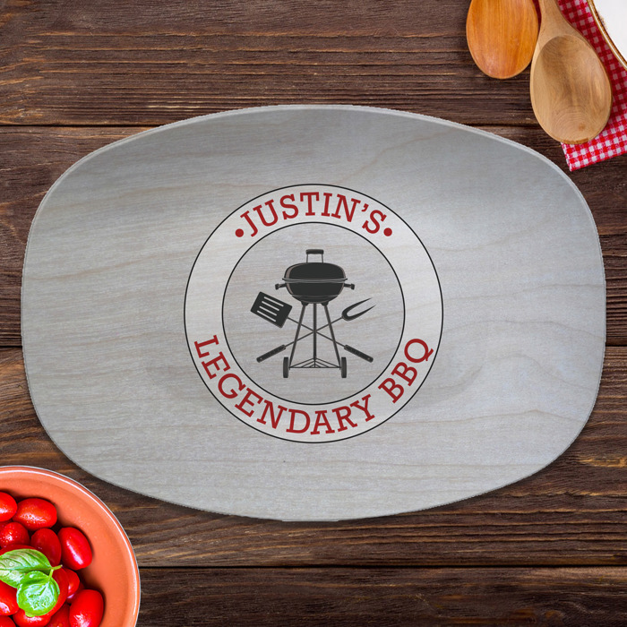 Personalized Platter | BBQ Grilling Circle | Gift for Dads | Made in the USA