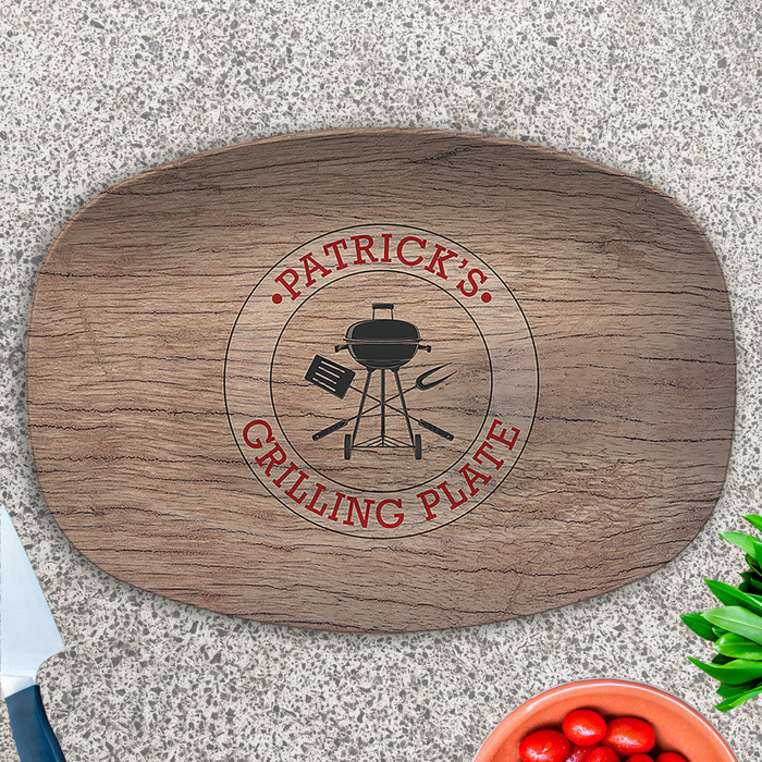 Personalized Platter | BBQ Grilling Circle | Gift for Dads | Made in the USA