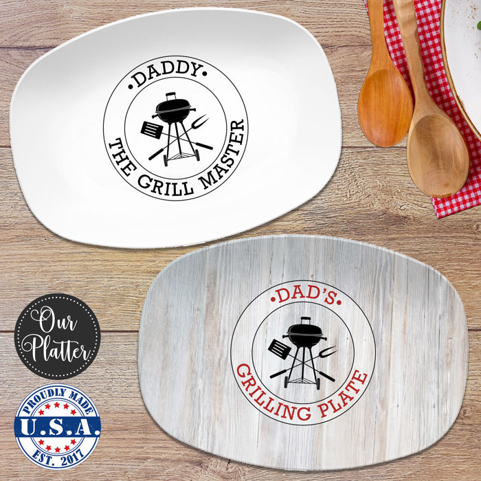 Personalized Platter | BBQ Grilling Circle | Gift for Dads | Made in the USA