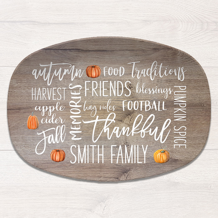 Fall Personalized Platters | Hostess Gifts, Family Celebrations, Thanksgiving Decor