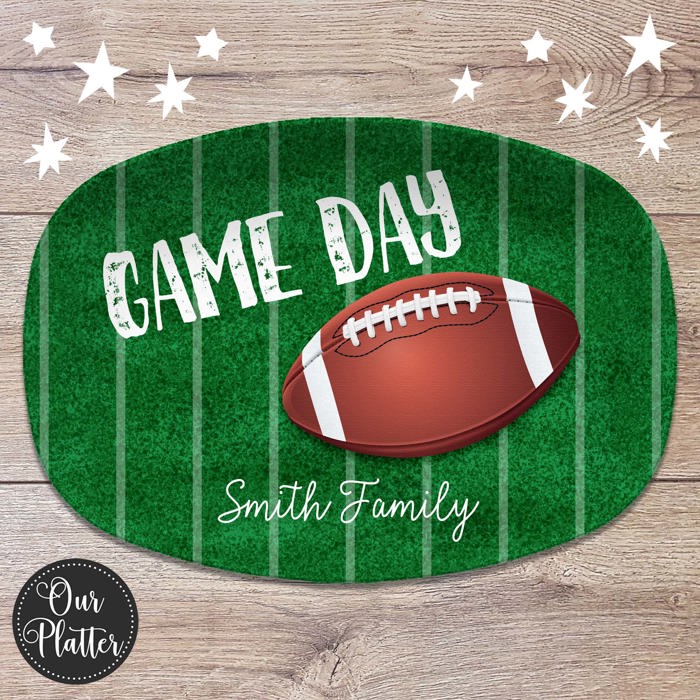 Game Day Football Personalized Platter, Tailgate, Superbowl Party