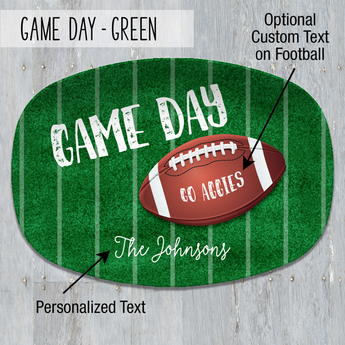 Game Day Football Personalized Platter, Tailgate, Superbowl Party