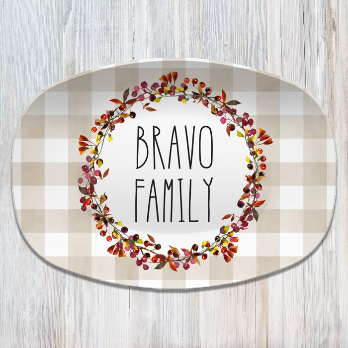 Fall Buffalo Plaid Thanksgiving Personalized Platters