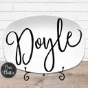 Platter + Plate Stand Large Script Custom Personalized Platter
