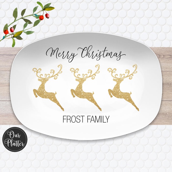 Personalized Holiday Platters | Christmas | Hanukkah | Winter Festive | Snowflake Platter