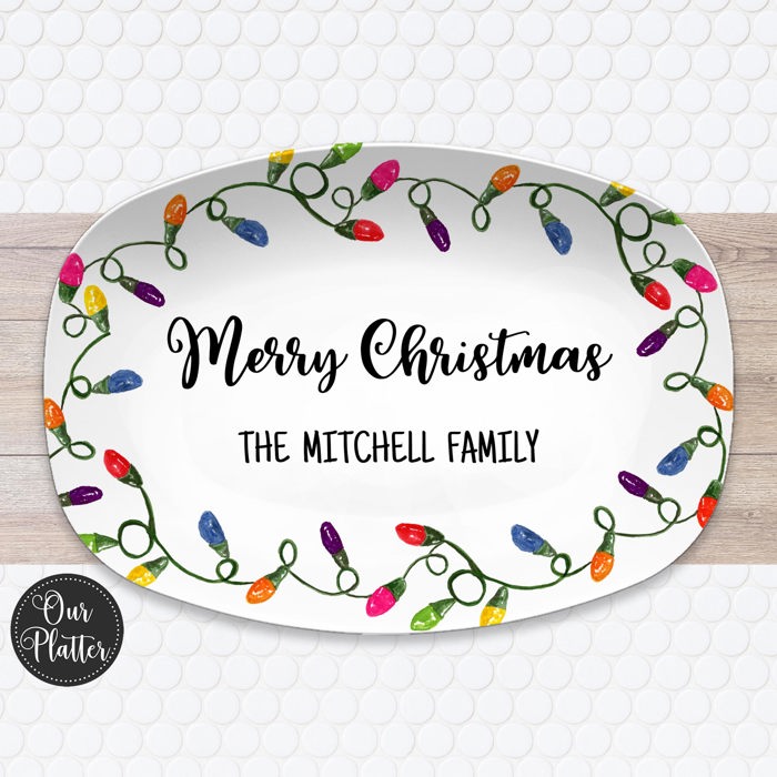 Personalized Holiday Platters | Christmas | Hanukkah | Winter Festive | Snowflake Platter