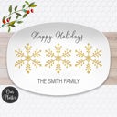 Platter Only Snowflakes Personalized Holiday Platters | Christmas | Hanukkah | Winter Festive | Snowflake Platter