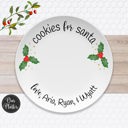  Cookies for Santa Personalized Plates | Keepsake Family Tradition | Cookies and Milk for Santa