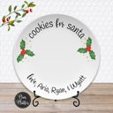  Personalized Cookies for Santa Plate | Holly Berry Design | Keepsake Christmas Eve Tradition