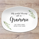 Green Leaf Laurels Personalized Platters for Mom & Grandma | My Greatest Blessings