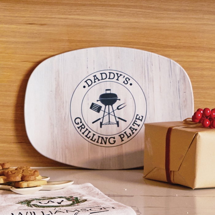 Personalized Platter | BBQ Grilling Circle | Gift for Dads | Made in the USA