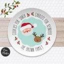  Santa Cookie Plate | Personalized Cookies for Santa & Carrots for Reindeer Plate |  Christmas Eve Holiday Keepsake | Santa Plate for Kids