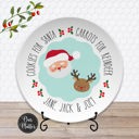 Plate + Plate Stand Santa Cookie Plate | Personalized Cookies for Santa & Carrots for Reindeer Plate |  Christmas Eve Holiday Keepsake | Santa Plate for Kids