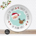 Plate Only Santa Cookie Plate | Personalized Cookies for Santa & Carrots for Reindeer Plate |  Christmas Eve Holiday Keepsake | Santa Plate for Kids