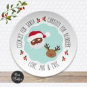  Santa Cookie Plate | Personalized Cookies for Santa & Carrots for Reindeer Plate |  Christmas Eve Holiday Keepsake | Santa Plate for Kids