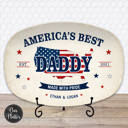  America's Best Dad Personalized Platter | Summer Americana Decor