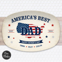  America's Best Dad Personalized Platter | Summer Americana Decor
