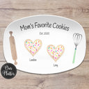  Personalized Cookie Plate – Favorite Cookie Crew – Perfect Batch – Gift for Mom, Grandma – Heart Sugar Cookies