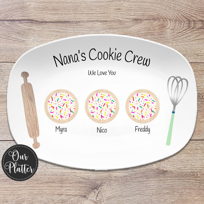 Personalized Cookie Plate | Perfect Batch |  Cookie Crew | Gift for Nana, Mom, or Grandma with Kids’ Names