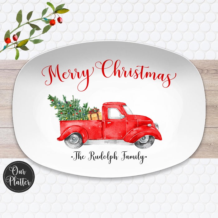 Personalized Holiday Platters | Christmas | Hanukkah | Winter Festive | Snowflake Platter