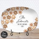  Personalized Cookie Platter | Custom  Family Christmas Plate | Holiday Baking Gift | Snowflake Sugar Cookie Design