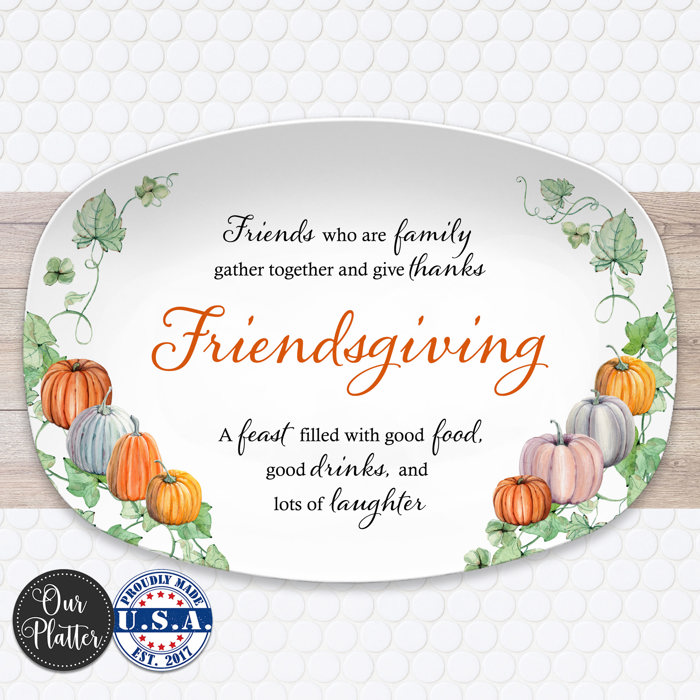 Personalized Thanksgiving Platter | Custom Fall Serving Tray | Family Gathering Dish | Autumn Table Decor | Gratitude & Blessings Gift