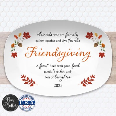 Personalized Thanksgiving Platter | Custom Fall Serving Tray | Family Gathering Dish | Autumn Table Decor | Gratitude & Blessings Gift