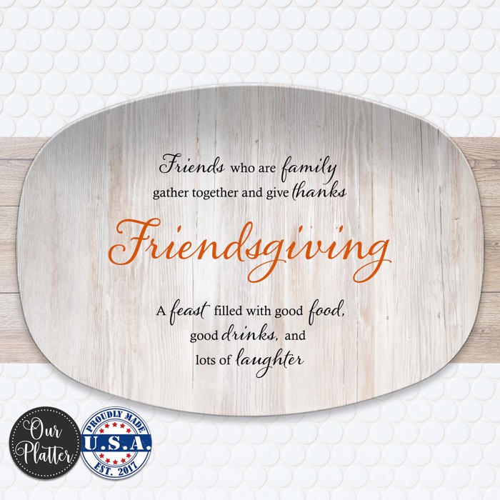 Personalized Thanksgiving Platter | Custom Fall Serving Tray | Family Gathering Dish | Autumn Table Decor | Gratitude & Blessings Gift