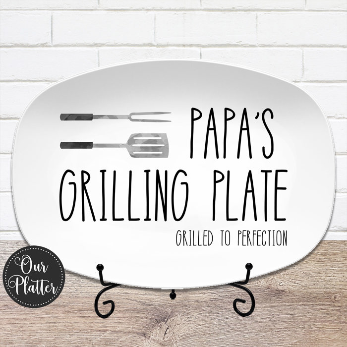 Personalized Grilling BBQ Platter | Large Text Design | Gift for Dad | Made in the USA