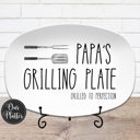 Platter + Stand Personalized Grilling BBQ Platter | Large Text Design | Gift for Dad | Made in the USA