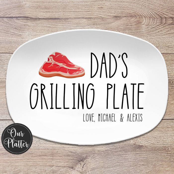 Personalized Grilling BBQ Platter | Large Text Design | Gift for Dad | Made in the USA