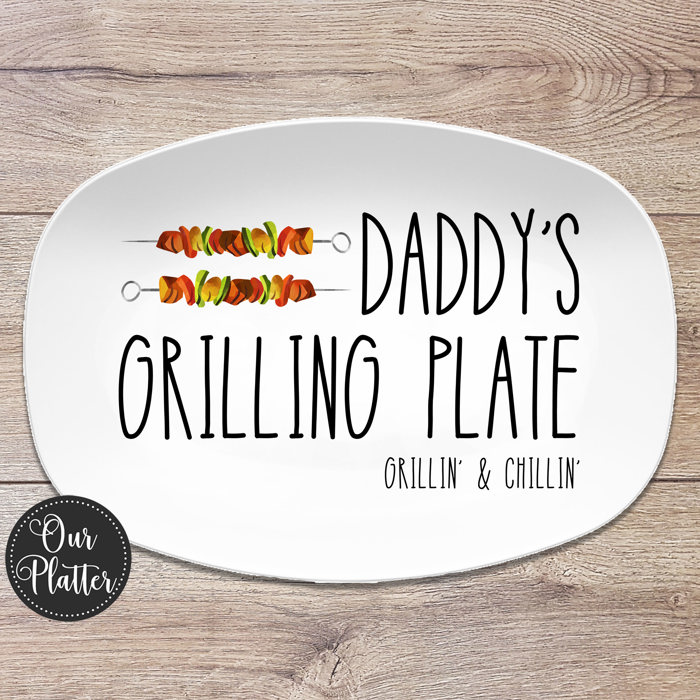 Personalized Grilling BBQ Platter | Large Text Design | Gift for Dad | Made in the USA