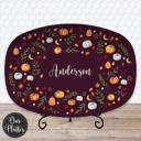  Personalized Fall Platter | Thanksgiving Serving Tray with Custom Family Name | Hostess Gift, Autumn Pumpkin Table Decor