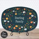  Personalized Fall Platter | Thanksgiving Serving Tray with Custom Family Name | Hostess Gift, Autumn Pumpkin Table Decor