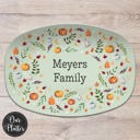 Platter Only Sage Personalized Fall Platter | Thanksgiving Serving Tray with Custom Family Name | Hostess Gift, Autumn Pumpkin Table Decor