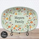  Personalized Fall Platter | Thanksgiving Serving Tray with Custom Family Name | Hostess Gift, Autumn Pumpkin Table Decor