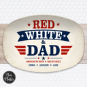  America's Best Dad Personalized Platter | Summer Americana Decor