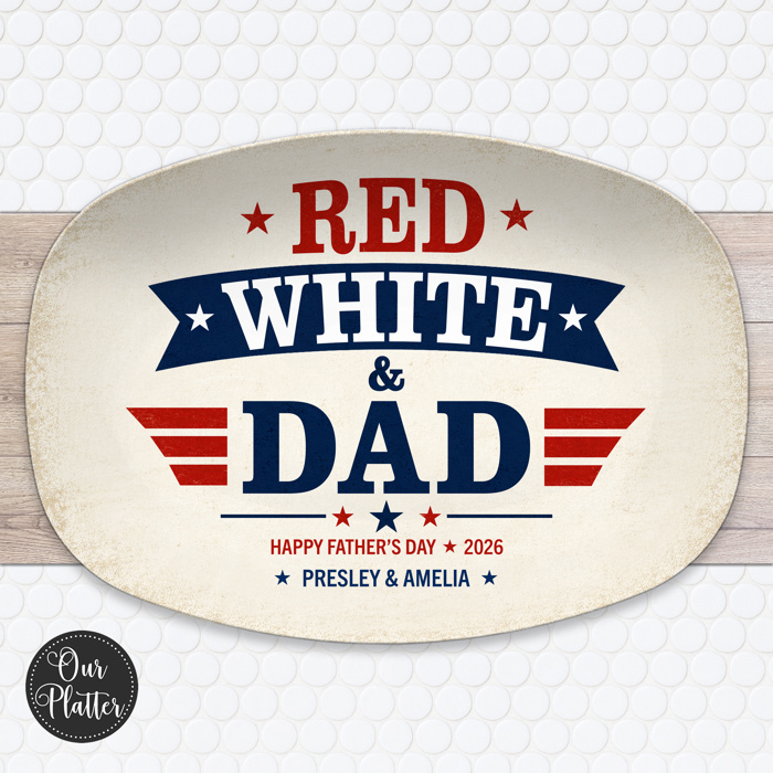 America's Best Dad Personalized Platter | Summer Americana Decor
