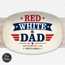 Platter Only Red, White & Dad America's Best Dad Personalized Platter | Summer Americana Decor