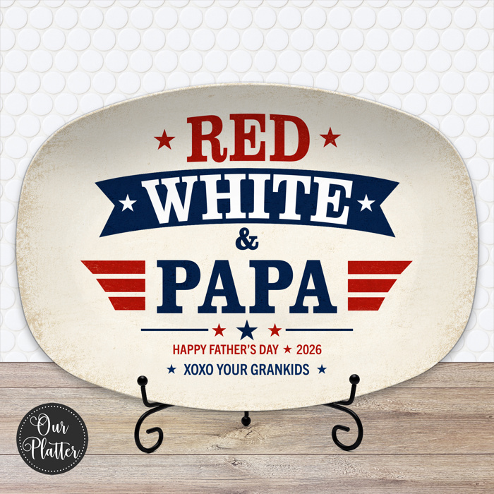 America's Best Dad Personalized Platter | Summer Americana Decor