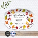 Platter Only Fall Leaves Personalized Give Thanks Platter | Custom Scripture Serving Tray |  Family Dinner Prayer | Faith Gift for Any Season