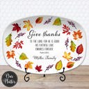  Personalized Give Thanks Platter | Custom Scripture Serving Tray |  Family Dinner Prayer | Faith Gift for Any Season